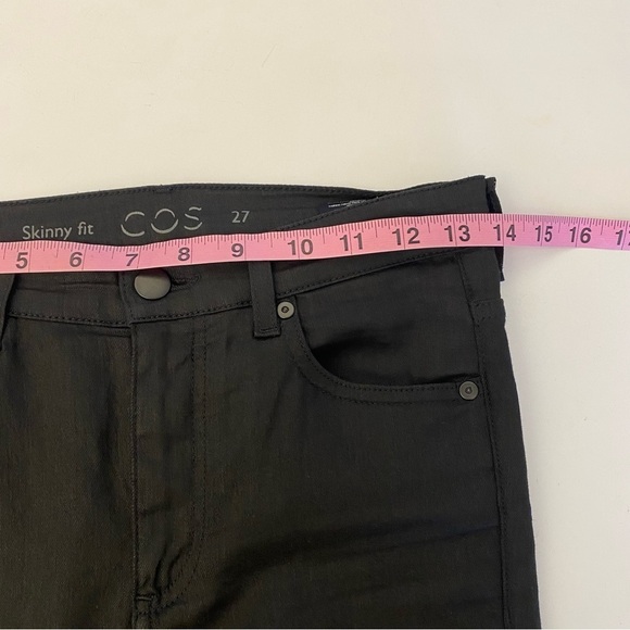 COS || Coated Jeans Skinny Raw Hem Black 27 - Picture 6 of 8